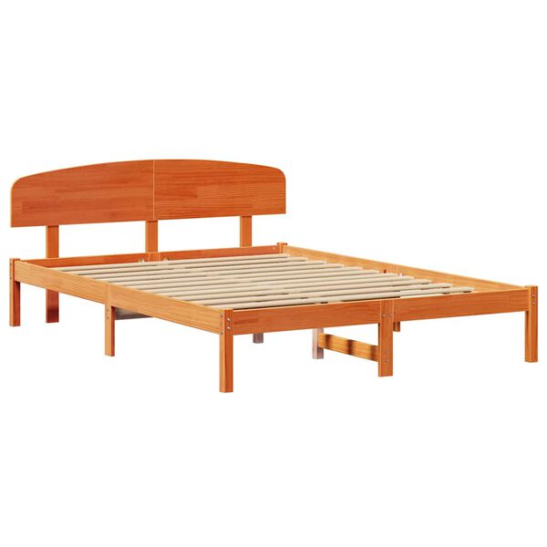 vidaXL Bedframe Wasbruin 160 x 200 cm Massief grenenhout