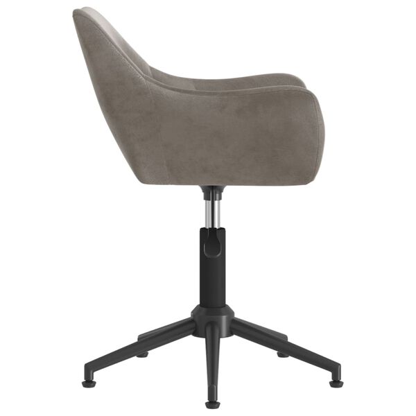 vidaXL Kantoorstoel draaibaar fluweel lichtgrijs