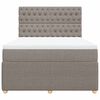 vidaXL Boxspring met matras stof taupe 140x200 cm