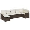 vidaXL Tuin Sofa Set met kussen met opslag 7 pcs Bruin Poly riet
