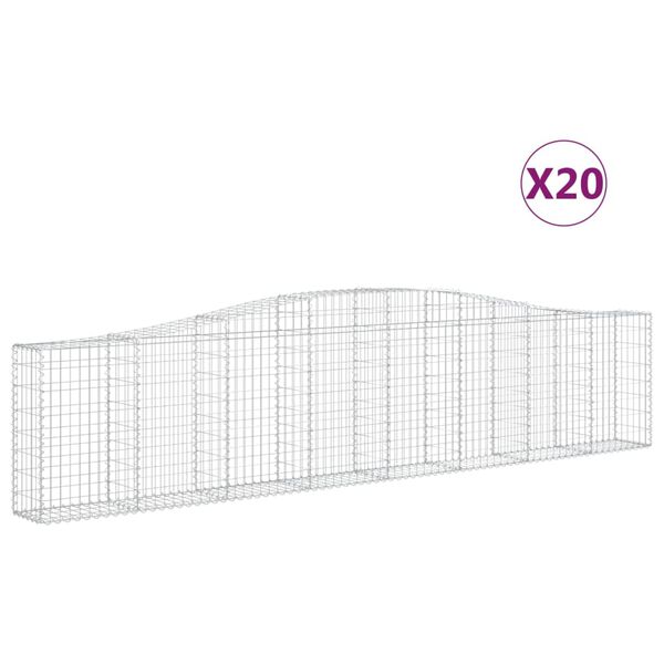 vidaXL Schanskorven 20 st gewelfd 400x30x80/100 cm ijzer