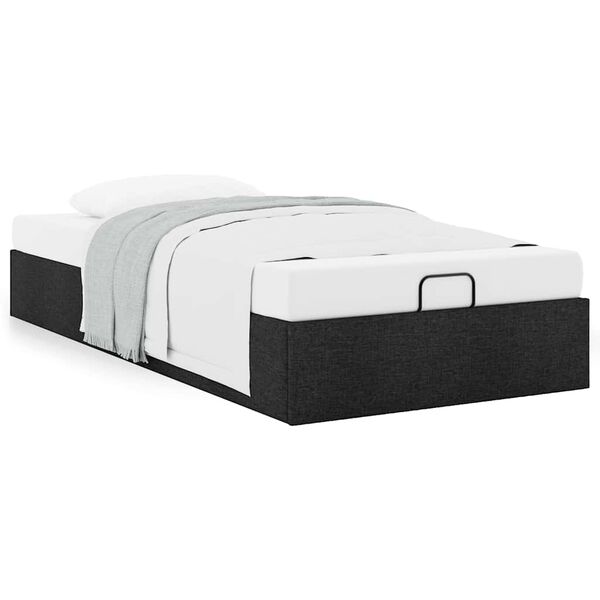 vidaXL Bedframe zonder matras 100x200 cm stof zwart