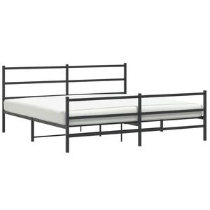 vidaXL Bedframe met hoofd- en voeteneinde&nbsp;metaal zwart 193x203 cm