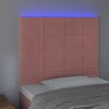 vidaXL Hoofdbord LED 80x5x118/128 cm fluweel roze