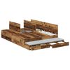 vidaXL Opbergbedframe met lade met opslag Oud Hout 135 cm Bewerkt hout