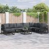 vidaXL Tuin Sofa Set met kussen Zwart Aluminium