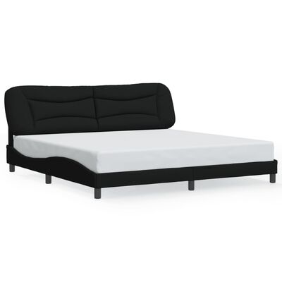 vidaXL Bedframe met LED-verlichting stof zwart 200x200 cm