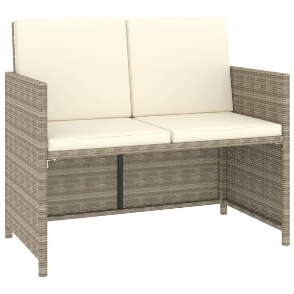 vidaXL 6-delige Tuinset met kussens poly rattan beige