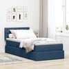 vidaXL Opbergbed met LED met matras met LED Blauw 90 x 200 cm Stof