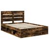 vidaXL Bedframe Gerookt eiken 160 x 200 cm Massief grenenhout