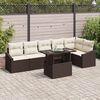 vidaXL Tuin Sofa Set met kussen 7 pcs Bruin en Cr&egrave;me poly rattan