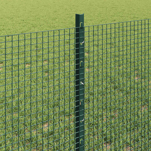 vidaXL Hek met Paal Groen 0,6 x 50 m Staal en PVC