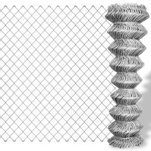 vidaXL Gaashek 15x0,8 m gegalvaniseerd staal zilverkleurig