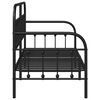 vidaXL Bedframe voor een daybed met hoofdeinde Zwart 75 x 190 cm Staal