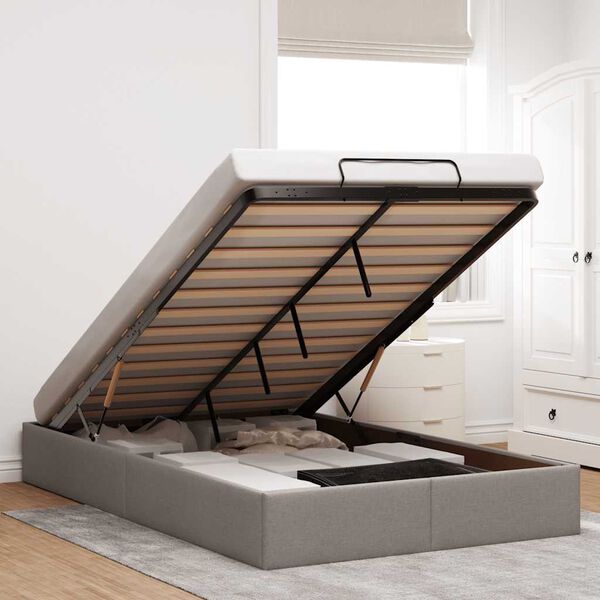 vidaXL Bedframe zonder matras 120x200 cm stof taupe