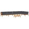 vidaXL 6-delige Loungeset pallet met kussens massief acaciahout