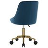 vidaXL Eetkamerstoelen draaibaar 4 st fluweel blauw