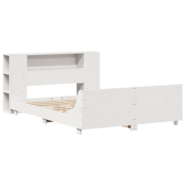 vidaXL Bedframe zonder matras massief grenenhout wit 150x200 cm