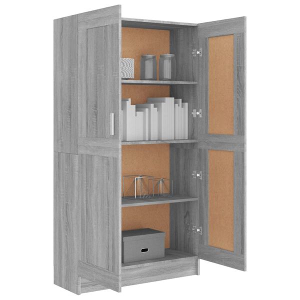vidaXL Boekenkast 82,5x30,5x150 cm bewerkt hout grijs sonoma eiken