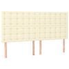 vidaXL Hoofdbord cr&egrave;me 180x5x118/128 cm kunstleer