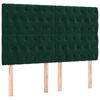 vidaXL Hoofdbord donkergroen 144x7x118/128 cm fluweel