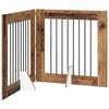 vidaXL Opvouwbaar hondenhek met standaards 2 pcs Oud hout 160,5 cm