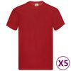 Fruit of the Loom T-shirts Original 5 st M katoen rood
