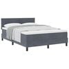 vidaXL Boxspringbed met hoofdeinde Donkergrijs 140 x 200 cm Fluweel