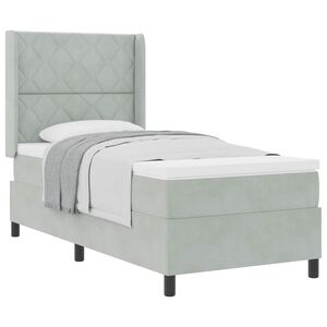 vidaXL Boxspringbed met matras Lichtgrijs 90 x 190 cm Fluweel