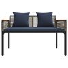 vidaXL Tuinbank Grijs en Marineblauw 117 x 54 x 74.5 cm poly rattan