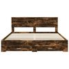 vidaXL Bedframe met hoofdeinde Gerookt eiken 180 x 200 cm Bewerkt hout