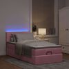 vidaXL Bed poef met matras en LED's 80x200 cm fluweel roze