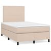 vidaXL Boxspring met matras en LED kunstleer cappuccinokleur 120x190cm
