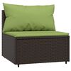 vidaXL 3-delige Loungeset met kussens poly rattan bruin