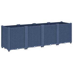 vidaXL Plantenbak 160x40x53 cm polypropeen blauwgrijs
