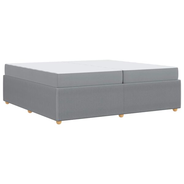 vidaXL Bedframe met matras Lichtgrijs 200 x 200 cm Stof