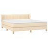vidaXL Boxspring met matras stof cr&egrave;mekleurig 180x200 cm