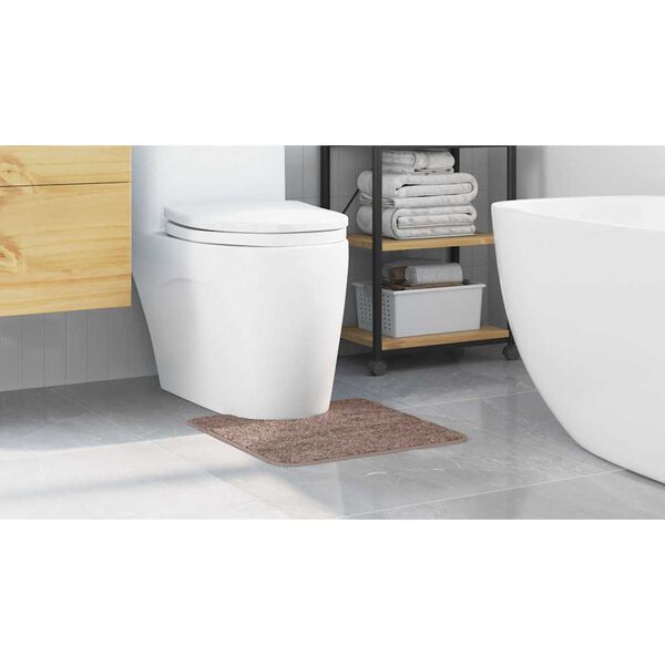 vidaXL Antislip Badmat met Toilet Cut Bruin 50 x 50 cm PP