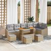 vidaXL Tuin Sofa Set met kussen 10 pcs Beige Poly riet