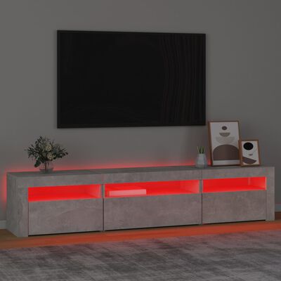 vidaXL Tv-meubel met LED-verlichting 195x35x40 cm betongrijs
