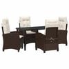 vidaXL Tuin eettafelset 5 st Bruin poly rattan