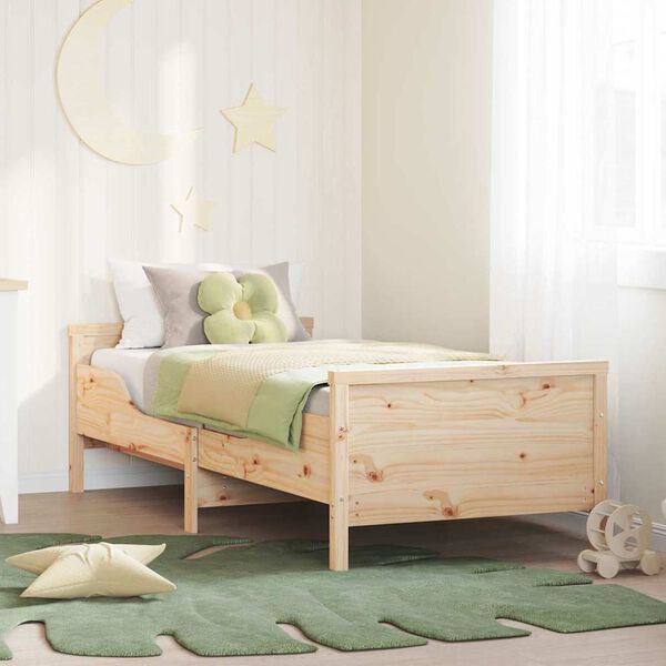vidaXL Bedframe met hoofdeinde Bruin 80 x 200 cm Bewerkt hout