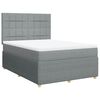 vidaXL Boxspring met matras stof lichtgrijs 140x200 cm