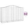 vidaXL Schanskorven 2 st gewelfd 200x50x120/140 cm ijzer