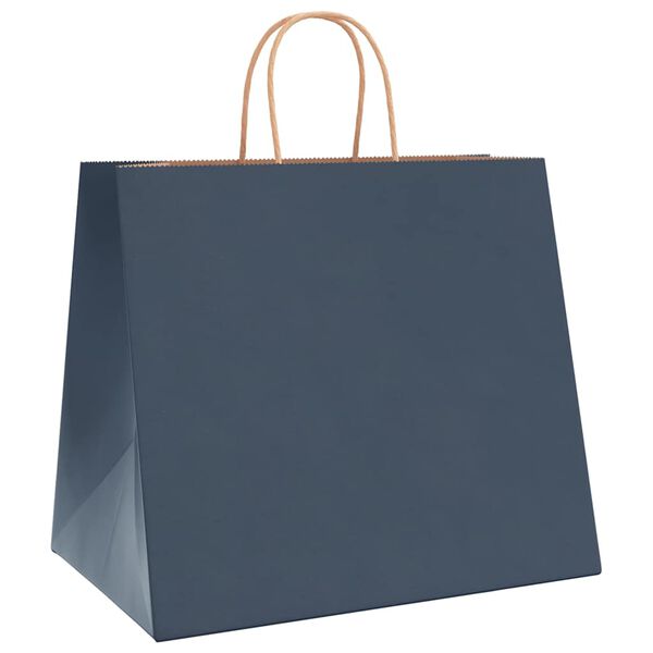 vidaXL Papieren zakken 250 st met hengsels 32x22x28 cm blauw