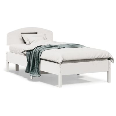 vidaXL Bedframe zonder matras massief grenenhout wit 90x190 cm