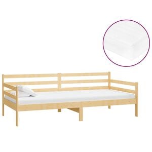 vidaXL Slaapbank met matras massief grenenhout 90x200 cm