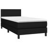vidaXL Boxspring met matras stof zwart 90x190 cm