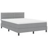 vidaXL Boxspring bed met matras Lichtgrijs 140 x 200 cm Stof