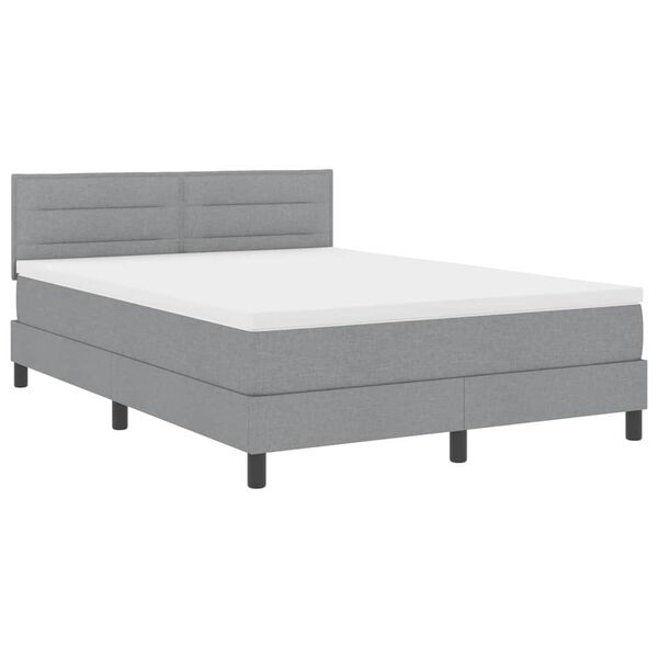 vidaXL Boxspring bed met matras Lichtgrijs 140 x 200 cm Stof